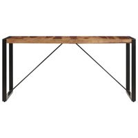 The Living Store - Industriële houten eettafel - 140 x 70 x 75 cm - Bruin/Zwart - thumbnail