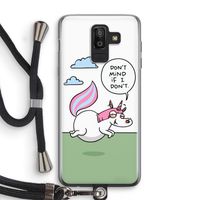 Unicorn: Samsung Galaxy J8 (2018) Transparant Hoesje met koord