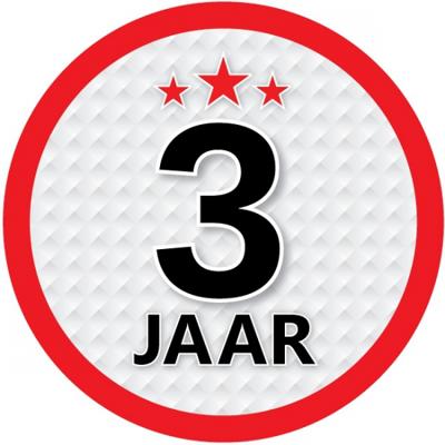 3 jaar leeftijd sticker - rond - Dia 15 cm - 3 jaar verjaardag - jubileum - leeftijd versiering