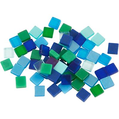 Creativ Company Mini mozaiek, afm 5x5 mm, dikte 2 mm, blauw/groen harmonie, 25 gr/ 1 doos