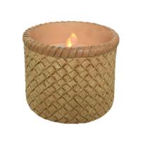 Solar LED kaars met vlameffect bruin 10 x 8 cm | 12 stuks