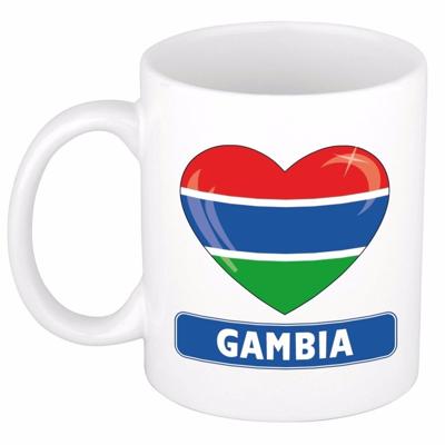 Hartjes vlag Gambia koffiemok - drink beker - white - 300 ml - supporters