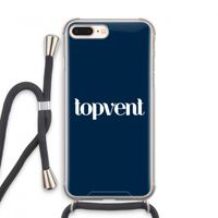 Topvent Navy: iPhone 8 Plus Transparant Hoesje met koord