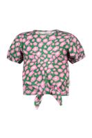 B.Nosy zomer top meisjes - groen/roze AOP - knoop - Bobbi