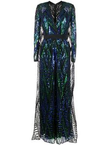 Elie Saab combinaison à sequins brodés - Vert