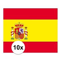 Vlag van Spanje stickers - 10x stuks - 7.5 x 10 cm - Binnen/buiten