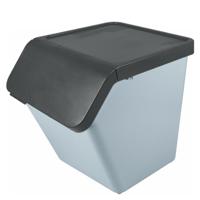 Sunware Sigma Home sorteer bak - afvalbak - blauw - stapelbaar - 60L - 49 x 39 x 45 cm