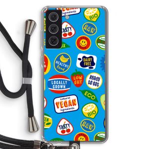 Fruitsticker: Samsung Galaxy S21 FE Transparant Hoesje met koord