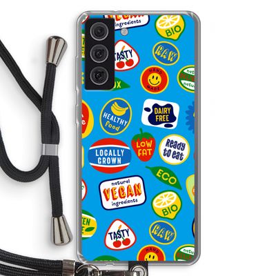 Fruitsticker: Samsung Galaxy S21 FE Transparant Hoesje met koord