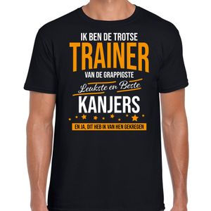 Trotse trainer van kanjers cadeau t-shirt zwart voor heren