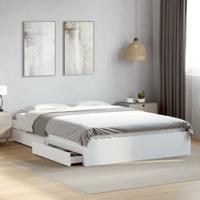 Bedframe met lades bewerkt hout wit 160x200 cm