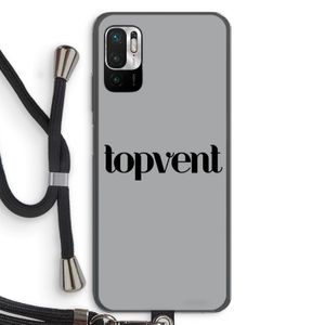 Topvent Grijs Zwart: Xiaomi Redmi Note 10 5G Transparant Hoesje met koord