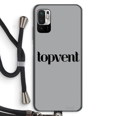 Topvent Grijs Zwart: Xiaomi Redmi Note 10 5G Transparant Hoesje met koord