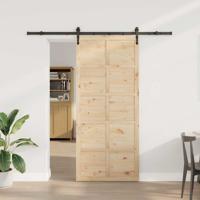 Schuifdeur Bruin 80 x 208 cm Massief grenenhout