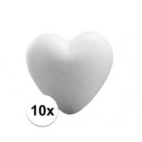 10x Piepschuim hartjes van 5 cm   -