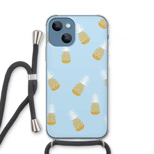 Ananasjes: iPhone 13 mini Transparant Hoesje met koord