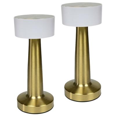 Benson LED tafellamp oplaadbaar - 2x - goud - aanraaksensor - metaal - 21 cm