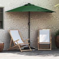 Tuinparasol met LED -striplichten Groen 294 x 150 x 223 cm Stof