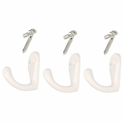Luxe kapstokhaken - 4x - wit - hoogwaardig metaal - strak design - 3,3 x 4,1 cm Luxe kapstokhaken - 4x - wit - hoogwaardig metaal - strak design - 3,3 x 4,1 cm