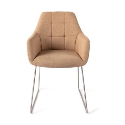 Jesper Home Noto eetkamerstoel Toasted Toffee slide steel