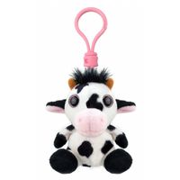 Pluche knuffel koe sleutelhanger 9 cm - Knuffel sleutelhangers