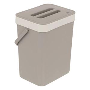 Gft afvalbakje voor aanrecht - of aan keuken kastje - 5L - beige - afsluitbaar - 24 x 19 x 14 cm