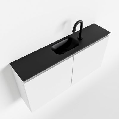 Toiletmeubel Mondiaz Ture | 100 cm | Meubelkleur Talc | Eden wastafel Urban Midden | 1 kraangat