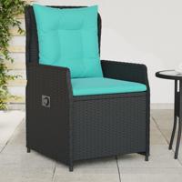 Liggende tuinstoelen 2 stuks zwart polyrotan