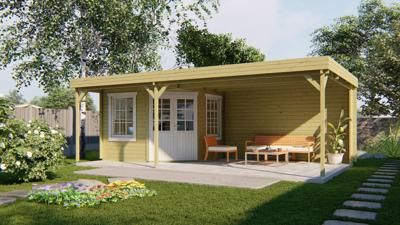 Blokhut - Tuinhuis Annette | 40 mm | vuren honinggeel geïmpregneerd