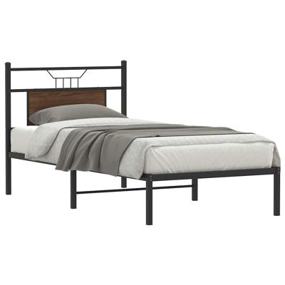 Bedframe zonder matras bewerkt hout bruin eikenkleur 80x200 cm