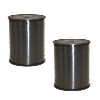 Cadeaulint - 2x - zwart - 5 mm x 500 meter - sierlint - kadolint - linten