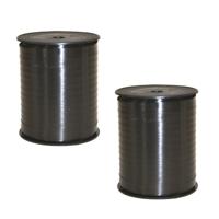 Cadeaulint - 2x - zwart - 5 mm x 500 meter - sierlint - kadolint - linten