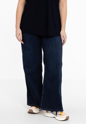 Yoek Jeans 5 pockets wide leg | Donker Blauw | Maat 54