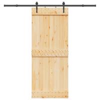 Schuifdeur met beslag 85x210 cm massief grenenhout