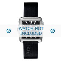Horlogeband Tag Heuer FT6004 Onderliggend Silicoon Zwart 22mm - thumbnail
