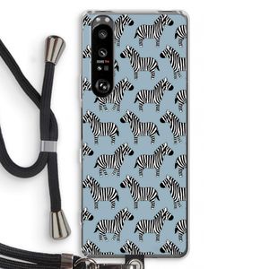 Zebra: Sony Xperia 1 III Transparant Hoesje met koord