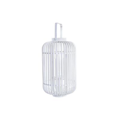 Lantaarn DKD Home Decor Kristal Wit Bamboe (28 x 28 x 47 cm)