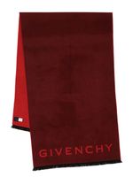 Givenchy écharpe en cachemire mélangé à logo brodé - Rouge - thumbnail