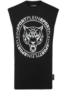Plein Sport débardeur en coton à logo imprimé - Noir