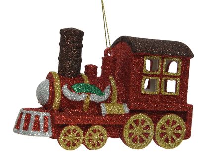 Trein plc hang l4.5b12.5h7.5 cm rood - Decoris