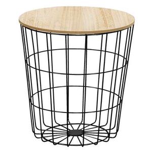 Bijzettafel Tokio - zwart - 42xÃ˜39,5 cm - Leen Bakker