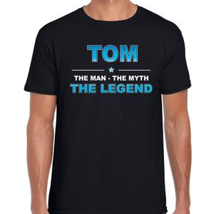 Naam cadeau t-shirt Tom - the legend zwart voor heren