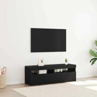 TV-kast Zwart Eiken 120 x 35 x 40 cm Bewerkt hout