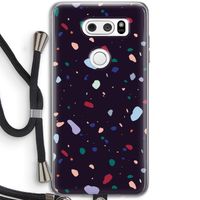 Dark Rounded Terrazzo: LG V30 Transparant Hoesje met koord