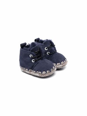Mou Kids bottines à doublure en peau lainée - Bleu