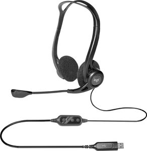 Logitech PC 960 On Ear headset Computer Kabel Stereo Zwart Ruisonderdrukking (microfoon) Volumeregeling, Microfoon uitschakelbaar (mute)