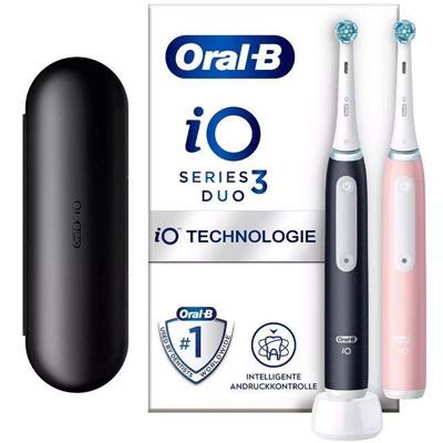 Braun Oral-B iO 3 elektrische tandenborstel DUO ZWART & ROZE set