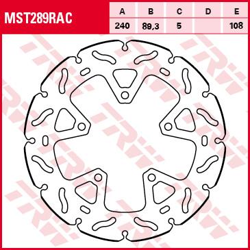 TRW Remschijf, remschijven voor de moto, MST289RAC