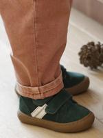 Baskets Mid gevoerd met klittenband leer baby groen