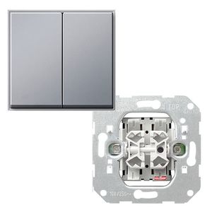 Gira TX 44 serieschakelaar met drukknop aluminium